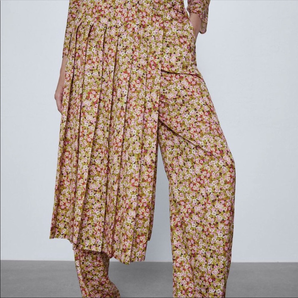 Zara PLEATED SKIRT PANTS-Multicolored-2410/152 Sz. XL